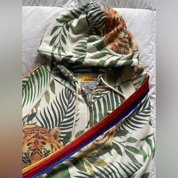 Aviator Nation Tiger Velvet Stripe Hoodie - Picture 2 of 4